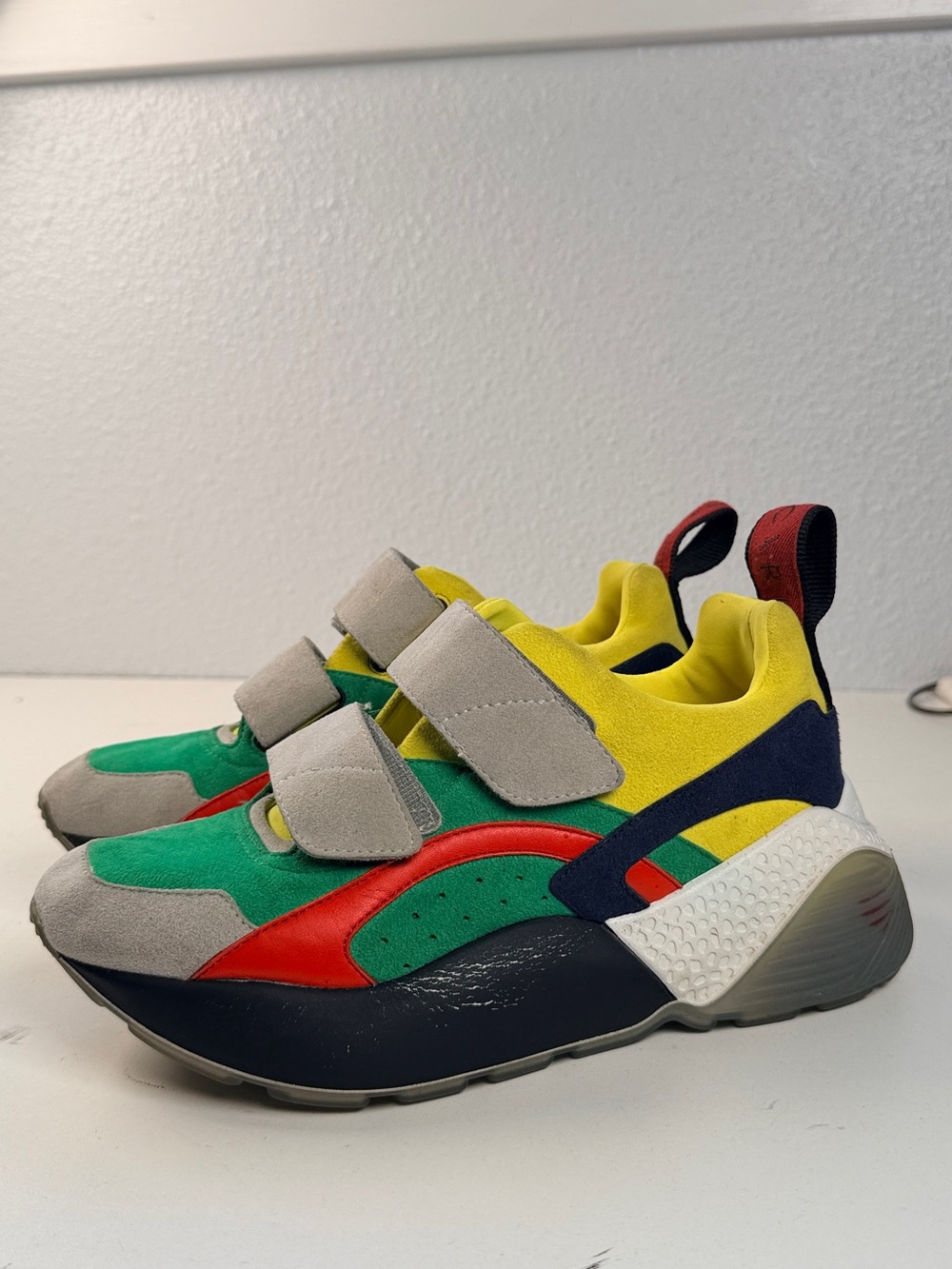 Stella McCartney Eclypse Sneakers Size 35 Multicolor Velcro Platform Chunky